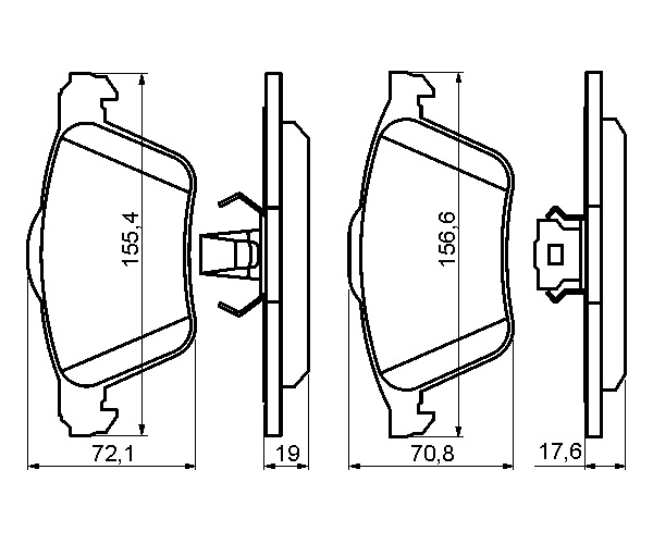 Brake Pad Set, disc brake - 0 986 494 158 BOSCH