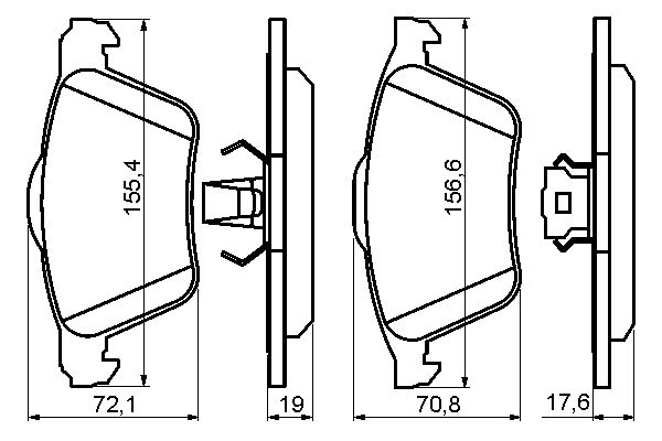 Brake Pad Set, disc brake - 0 986 494 158 BOSCH
