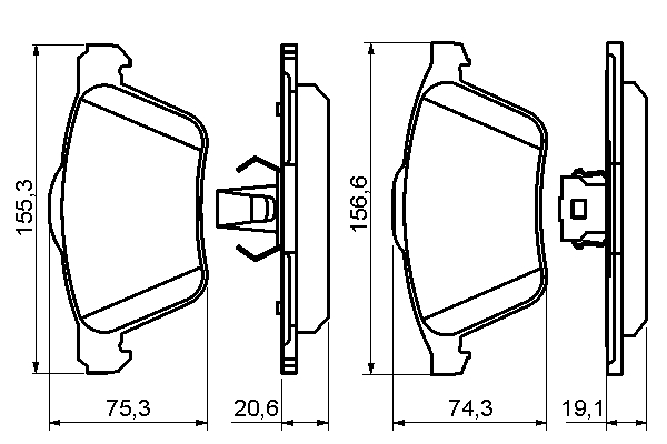 Комплект тормозных колодок, дисковый тормоз - 0 986 494 159 BOSCH