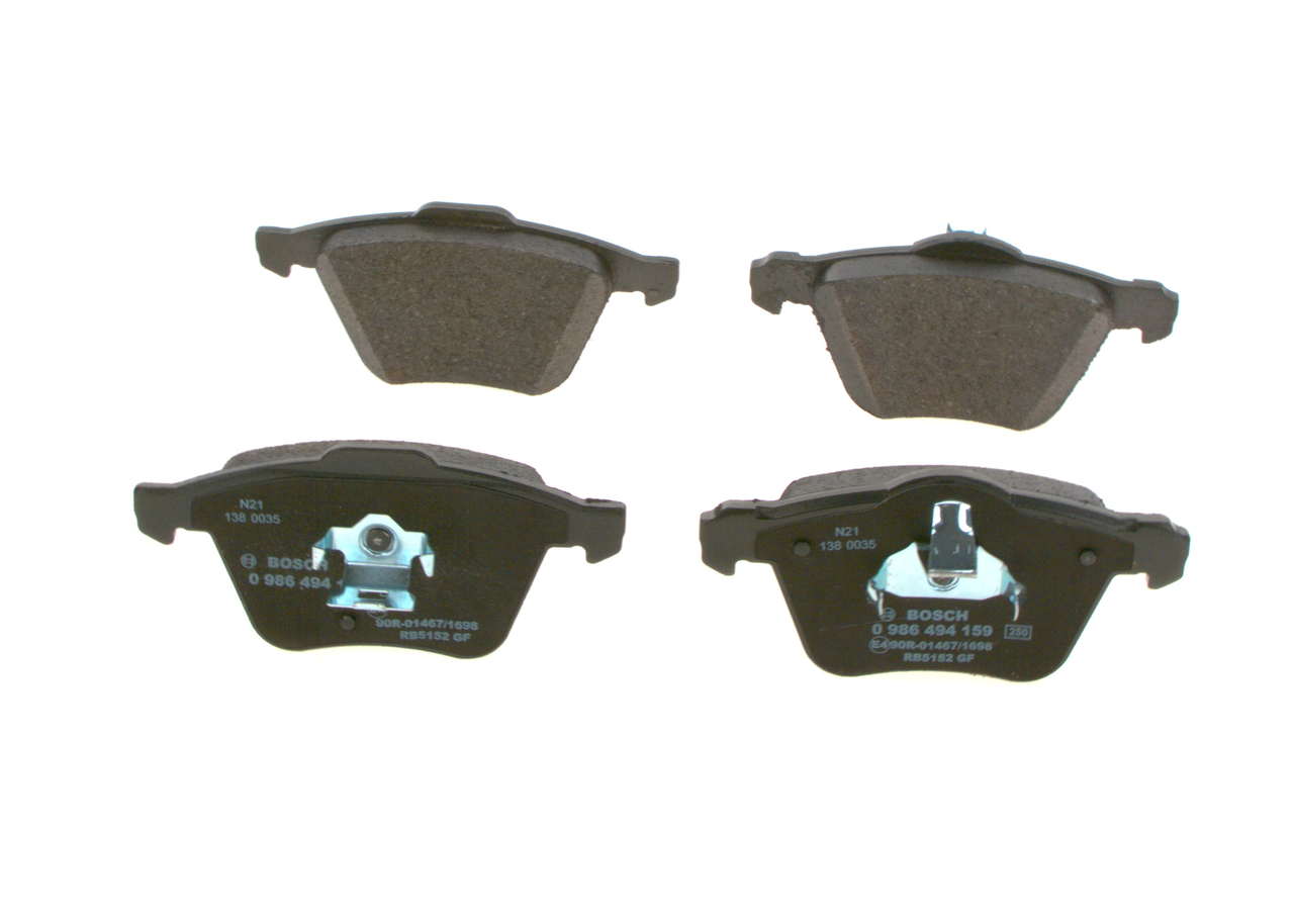 Комплект тормозных колодок, дисковый тормоз - 0 986 494 159 BOSCH