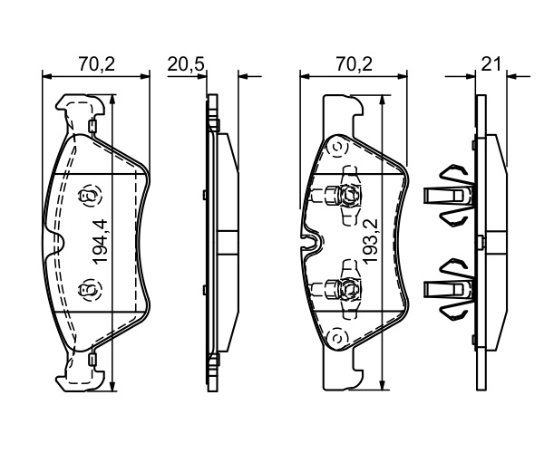 Brake Pad Set, disc brake - 0 986 494 165 BOSCH