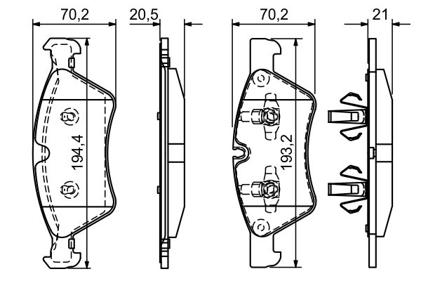Brake Pad Set, disc brake - 0 986 494 165 BOSCH