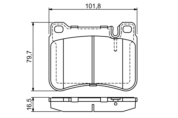 Brake Pad Set, disc brake - 0 986 494 166 BOSCH