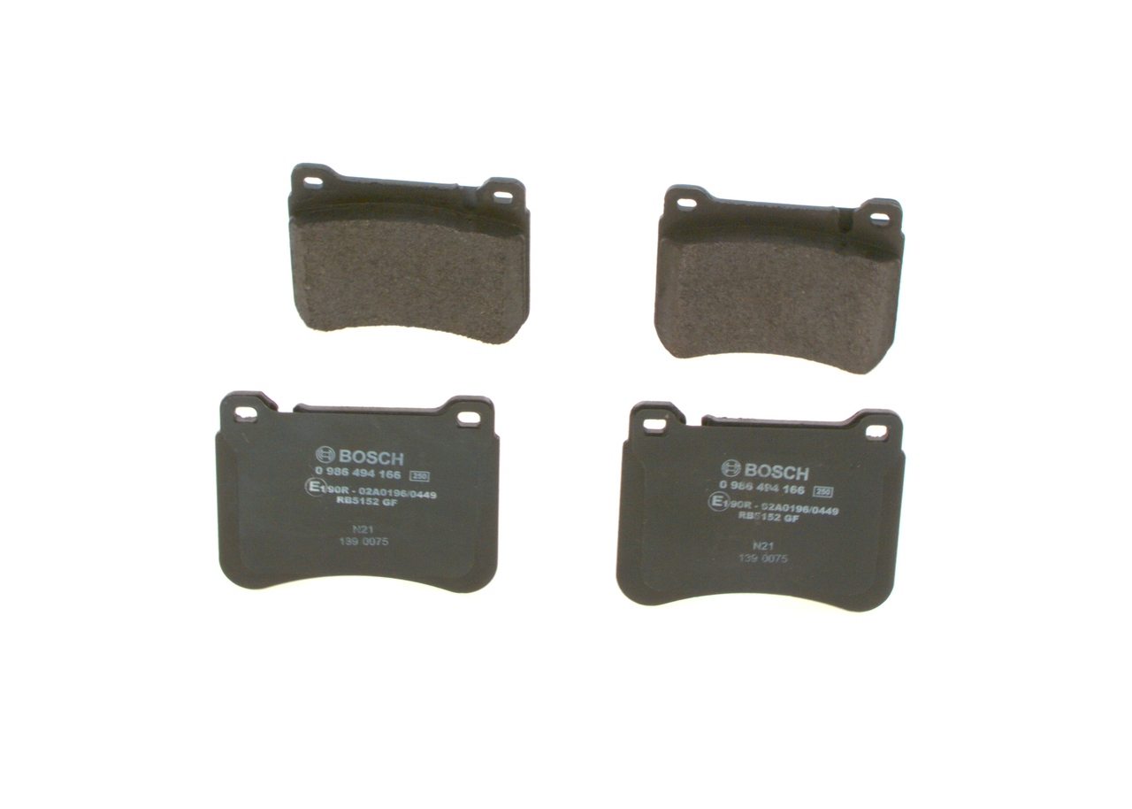Brake Pad Set, disc brake - 0 986 494 166 BOSCH