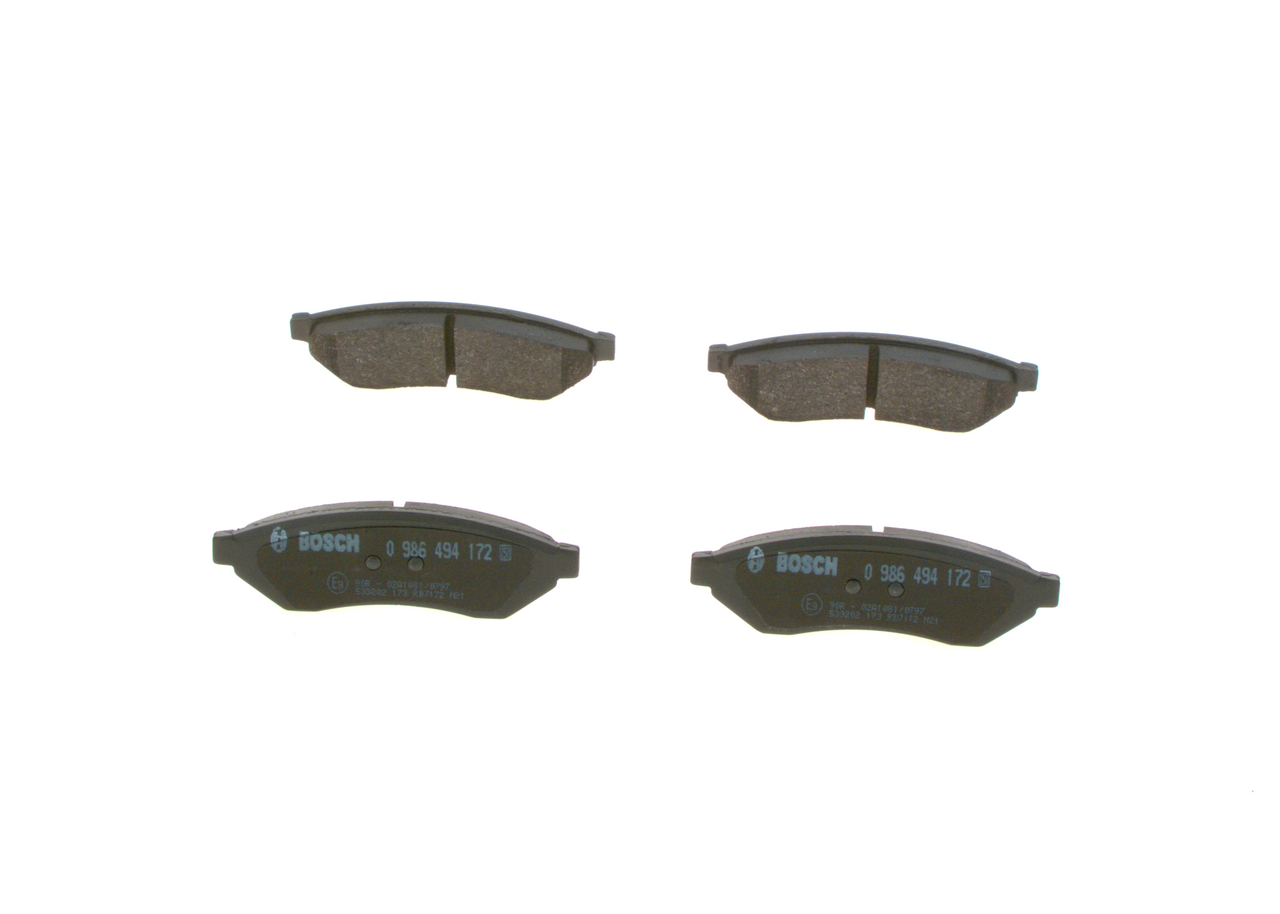 Brake Pad Set, disc brake - 0 986 494 172 BOSCH