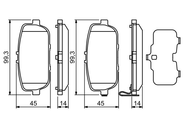 Brake Pad Set, disc brake - 0 986 494 190 BOSCH