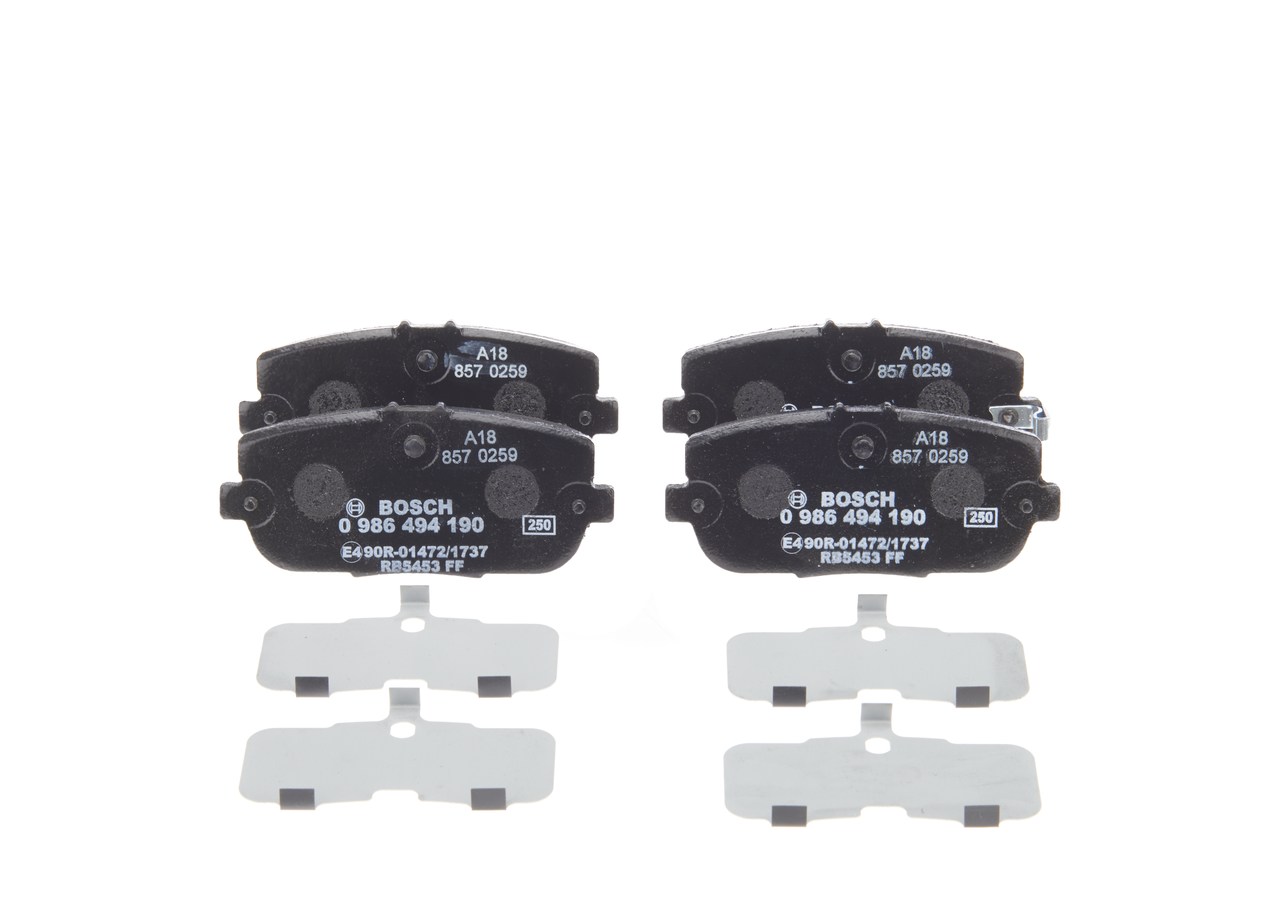 Brake Pad Set, disc brake - 0 986 494 190 BOSCH
