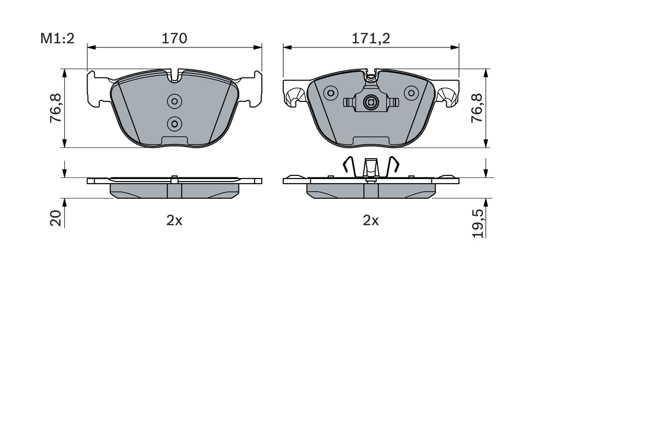 Brake Pad Set, disc brake - 0 986 494 191 BOSCH