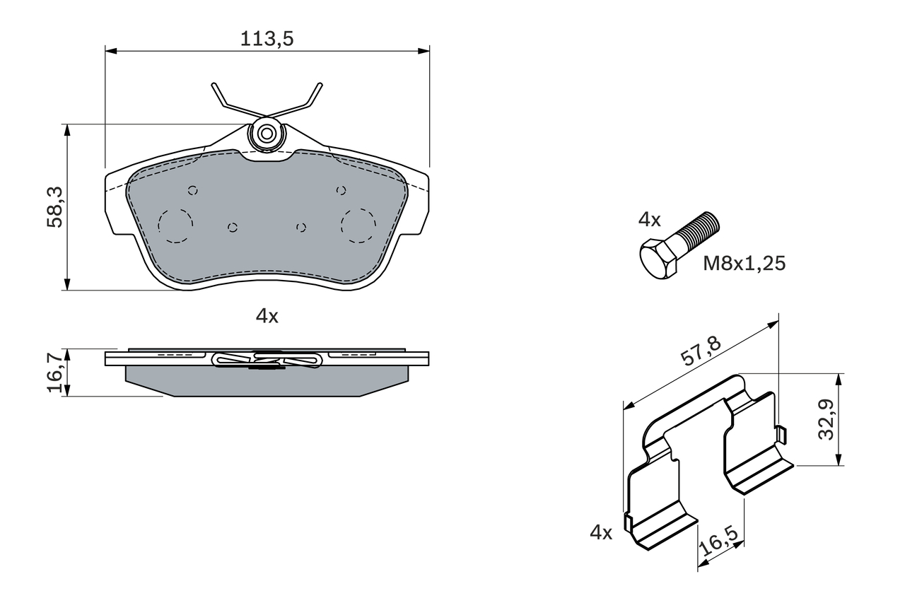 Brake Pad Set, disc brake - 0 986 494 192 BOSCH