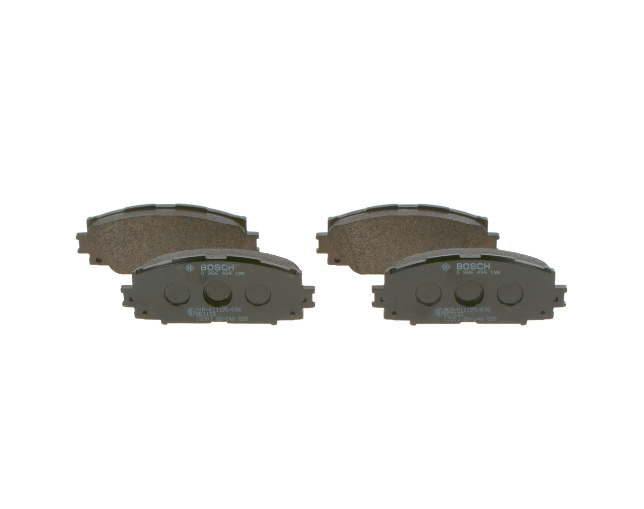 Brake Pad Set, disc brake - 0 986 494 198 BOSCH
