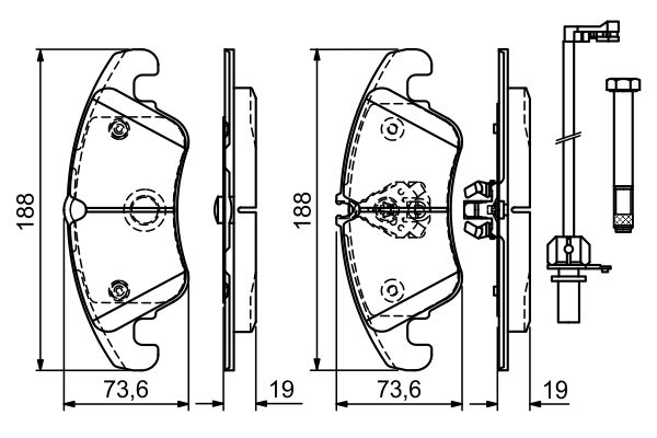 Brake Pad Set, disc brake - 0 986 494 201 BOSCH