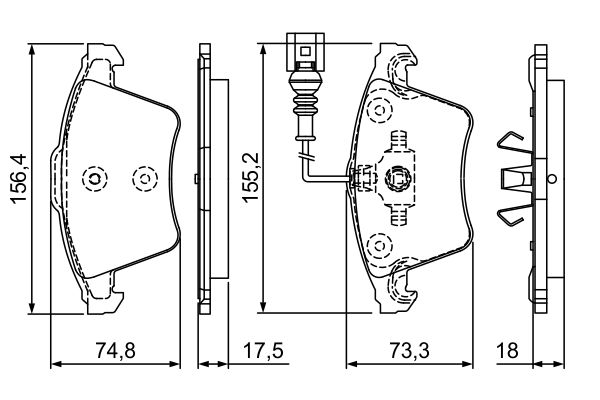 Brake Pad Set, disc brake - 0 986 494 203 BOSCH