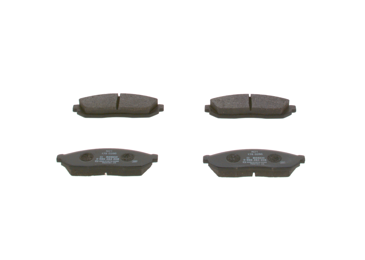 Brake Pad Set, disc brake - 0 986 494 208 BOSCH