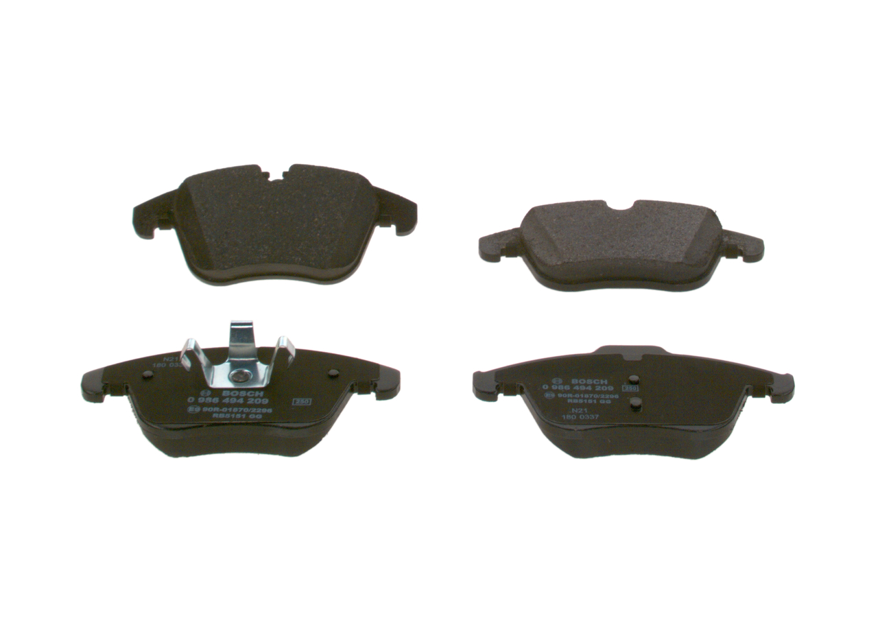 Brake Pad Set, disc brake - 0 986 494 209 BOSCH