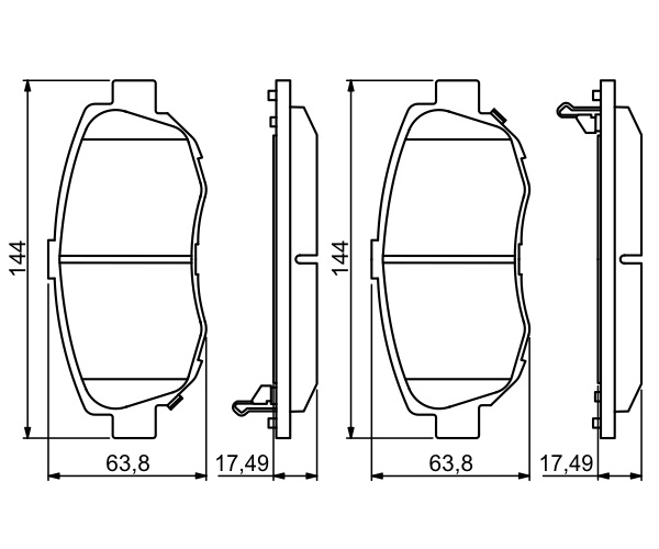 Brake Pad Set, disc brake - 0 986 494 211 BOSCH