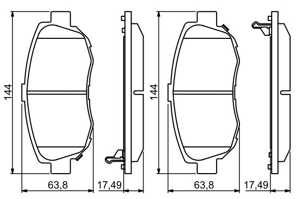 Brake Pad Set, disc brake - 0 986 494 211 BOSCH