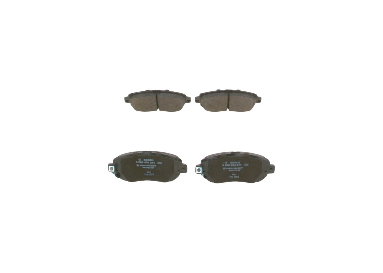 Brake Pad Set, disc brake - 0 986 494 211 BOSCH