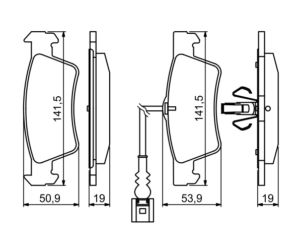 Brake Pad Set, disc brake - 0 986 494 219 BOSCH