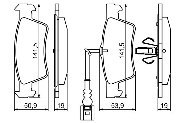 Brake Pad Set, disc brake - 0 986 494 219 BOSCH