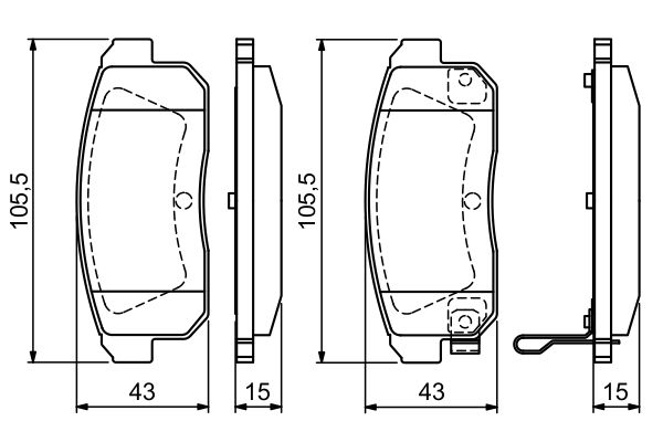 Brake Pad Set, disc brake - 0 986 494 223 BOSCH