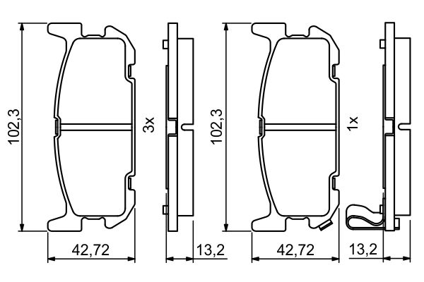 Brake Pad Set, disc brake - 0 986 494 226 BOSCH