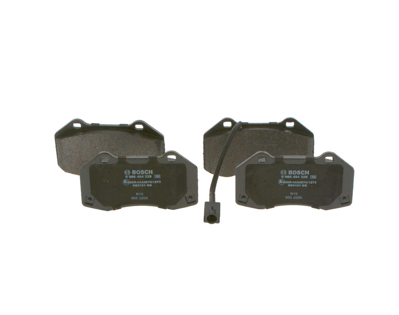 Brake Pad Set, disc brake - 0 986 494 228 BOSCH