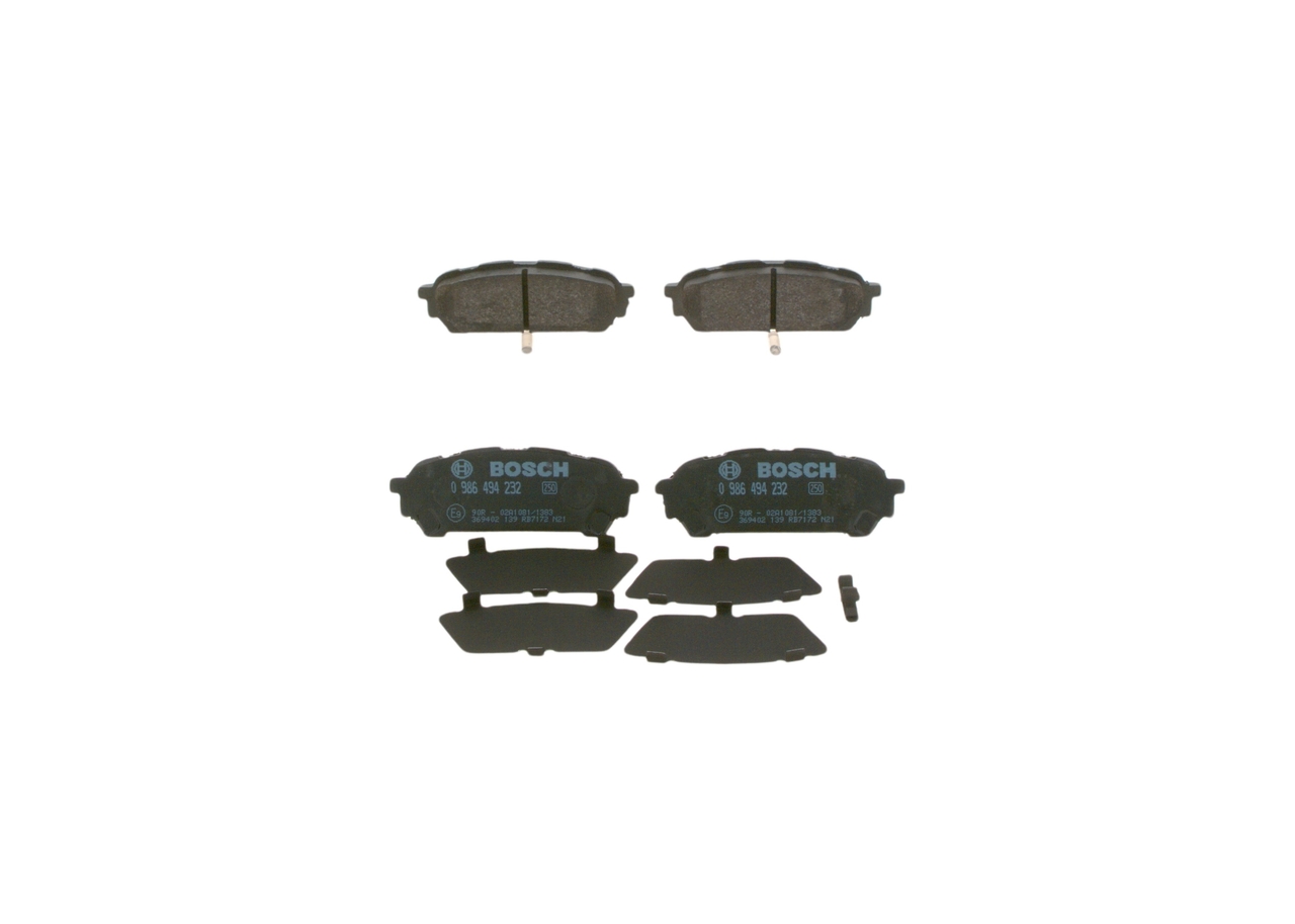 Brake Pad Set, disc brake - 0 986 494 232 BOSCH