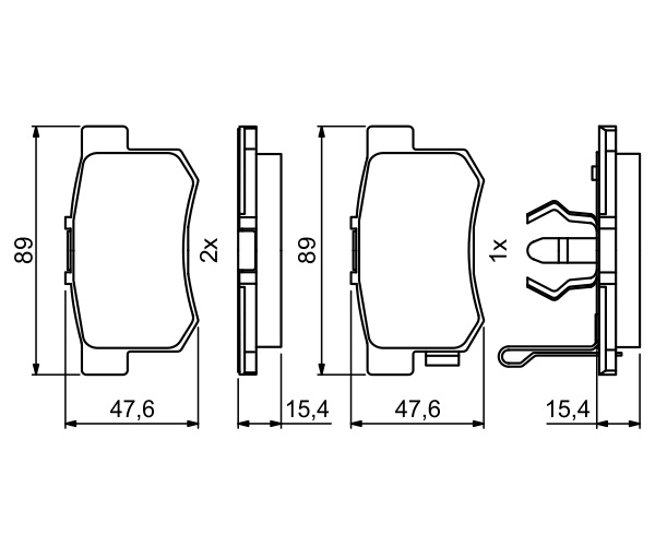 Brake Pad Set, disc brake - 0 986 494 233 BOSCH