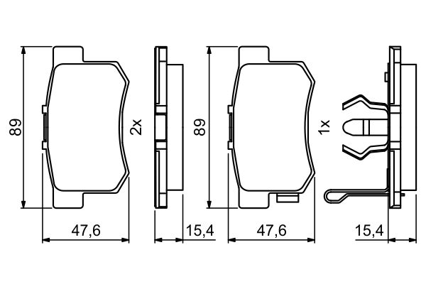Brake Pad Set, disc brake - 0 986 494 233 BOSCH