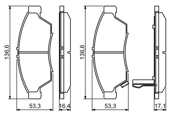 Brake Pad Set, disc brake - 0 986 494 238 BOSCH