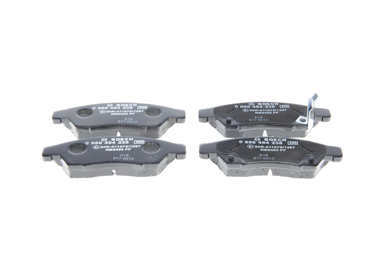 Brake Pad Set, disc brake - 0 986 494 238 BOSCH