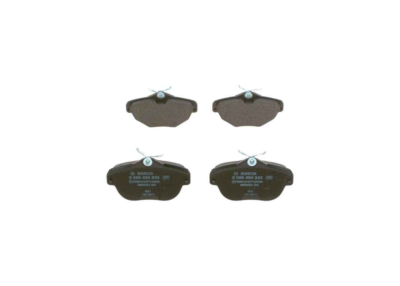 Brake Pad Set, disc brake - 0 986 494 243 BOSCH