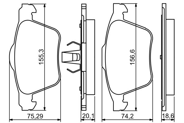 Brake Pad Set, disc brake - 0 986 494 245 BOSCH