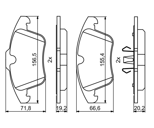 Brake Pad Set, disc brake - 0 986 494 246 BOSCH