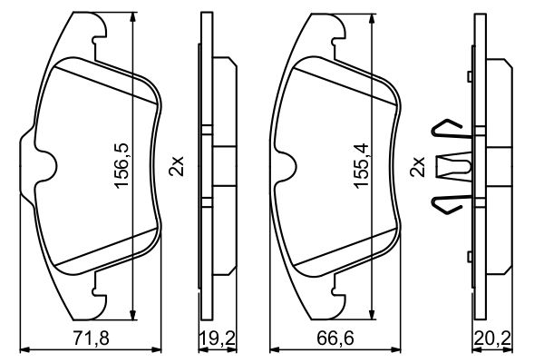 Brake Pad Set, disc brake - 0 986 494 246 BOSCH