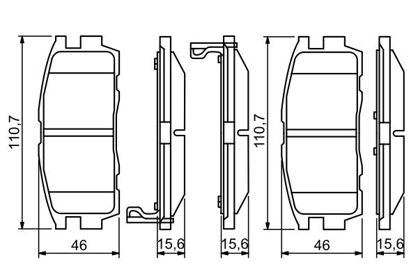 Brake Pad Set, disc brake - 0 986 494 251 BOSCH