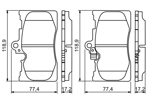 Brake Pad Set, disc brake - 0 986 494 252 BOSCH