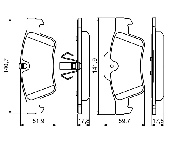Brake Pad Set, disc brake - 0 986 494 256 BOSCH
