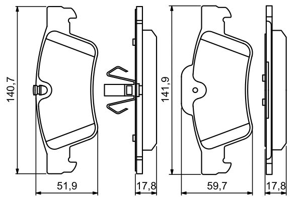 Brake Pad Set, disc brake - 0 986 494 256 BOSCH