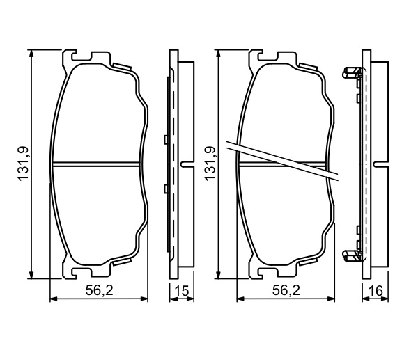 Brake Pad Set, disc brake - 0 986 494 258 BOSCH