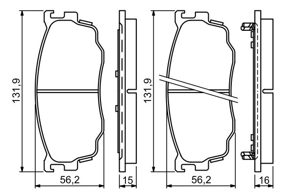 Brake Pad Set, disc brake - 0 986 494 258 BOSCH