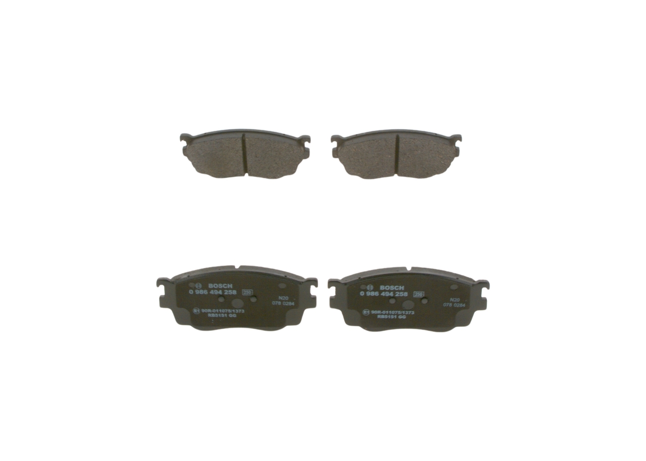 Brake Pad Set, disc brake - 0 986 494 258 BOSCH