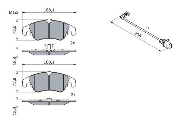 Brake Pad Set, disc brake - 0 986 494 259 BOSCH