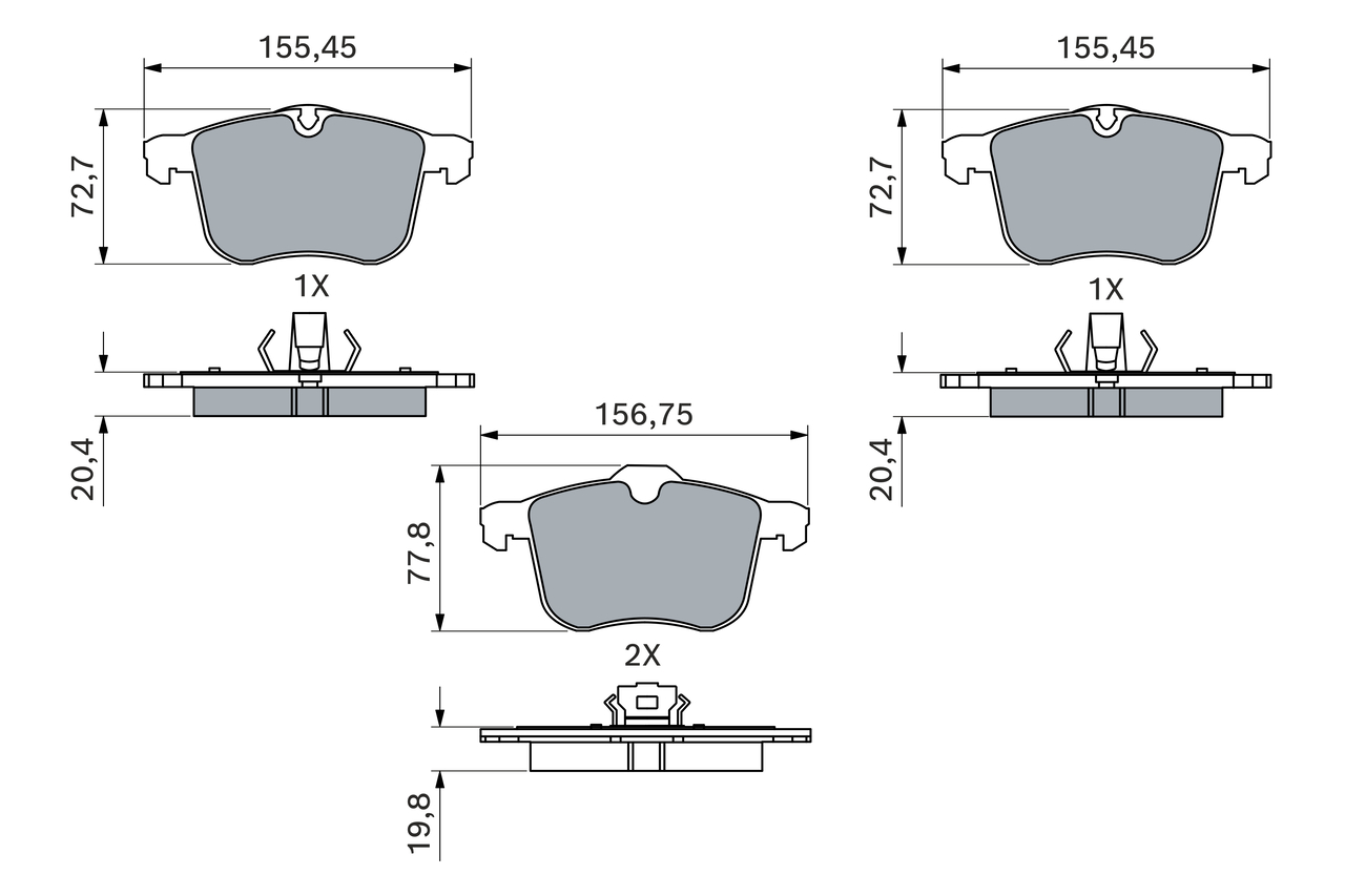 Brake Pad Set, disc brake - 0 986 494 280 BOSCH