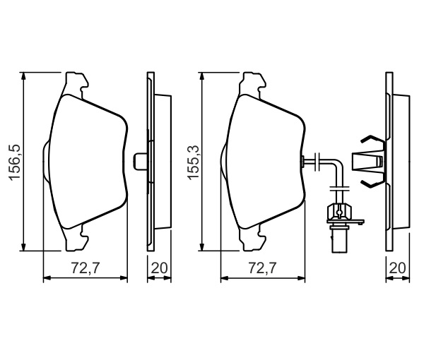 Brake Pad Set, disc brake - 0 986 494 283 BOSCH