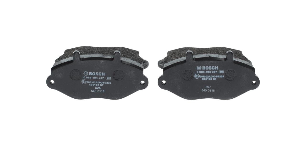 Brake Pad Set, disc brake - 0 986 494 287 BOSCH