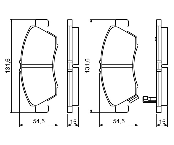 Brake Pad Set, disc brake - 0 986 494 299 BOSCH