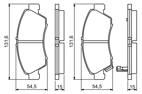 Brake Pad Set, disc brake - 0 986 494 299 BOSCH