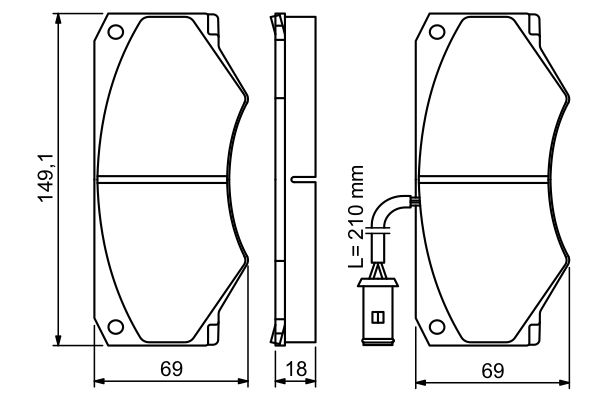 Brake Pad Set, disc brake - 0 986 494 301 BOSCH