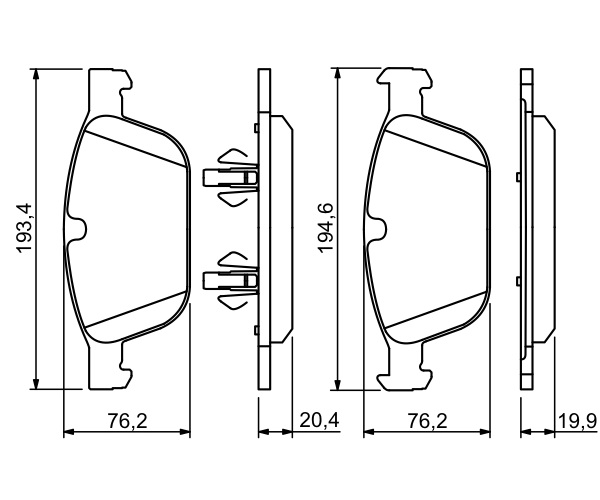 Brake Pad Set, disc brake - 0 986 494 305 BOSCH